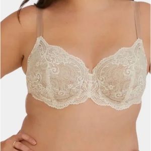THIRDLOVE 24/7 Lace Balconette Bra Underwire Sugar (Ivory) 34 F EUC